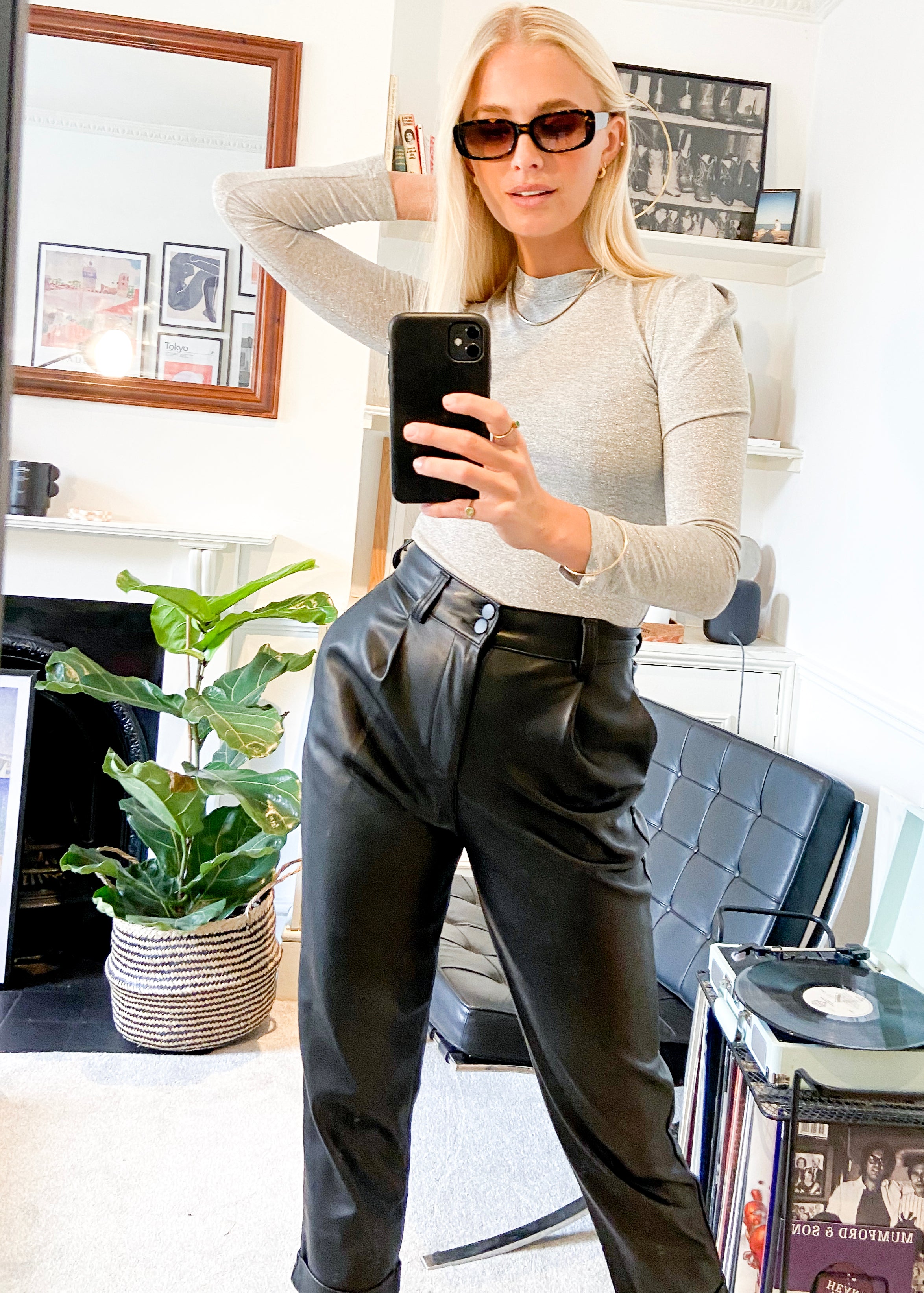High-Waisted Leather Pants – Thursdays